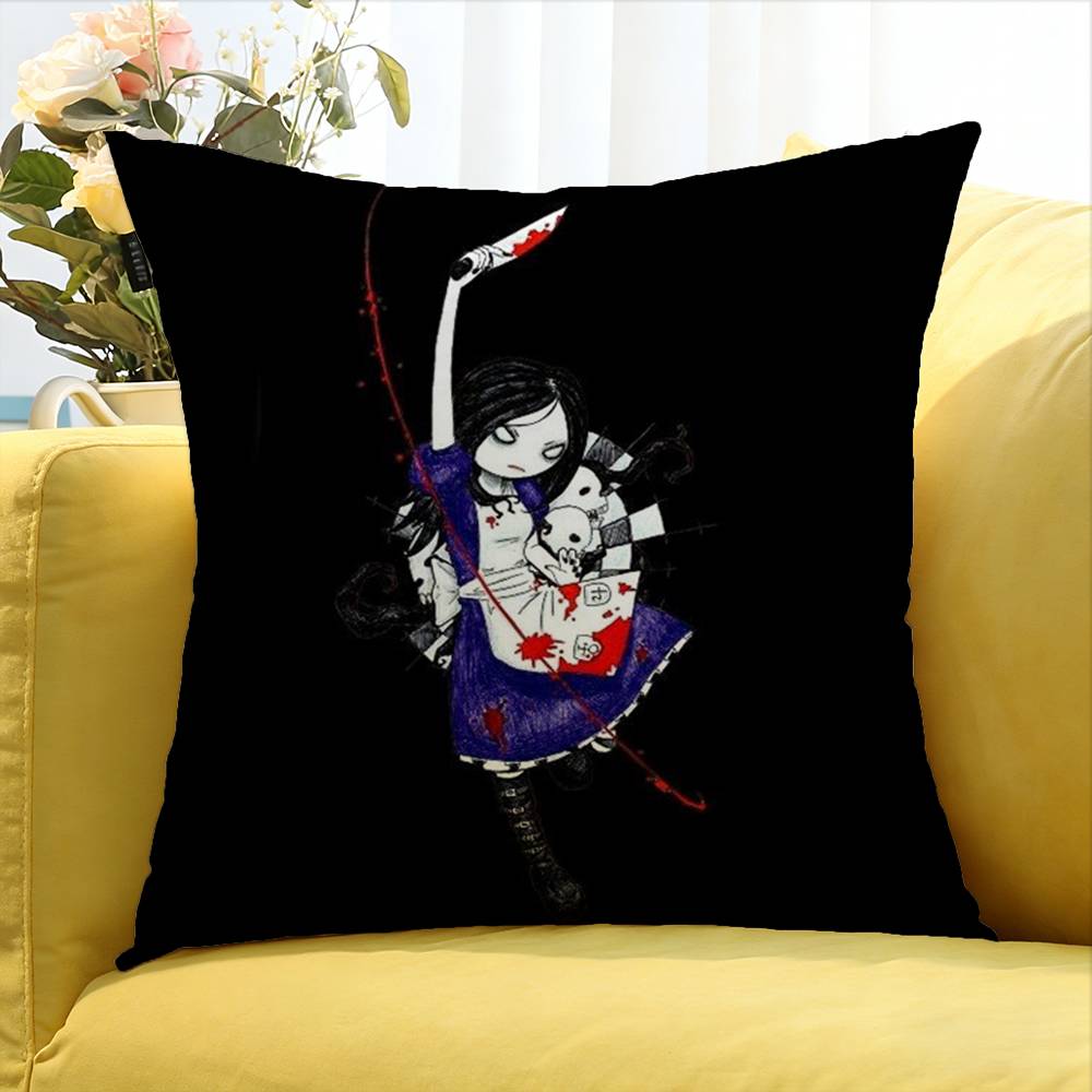 Game Alice M-Madnes-S Returns World Various Sizes Square Pillow Case For Car Home Bedchamber Decor