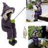 Resin Home Purple Witch Fishing Ornament Gift Funny Halloween Decoration Fishing Witch Sculpture for Ghost Festival Garden Yard