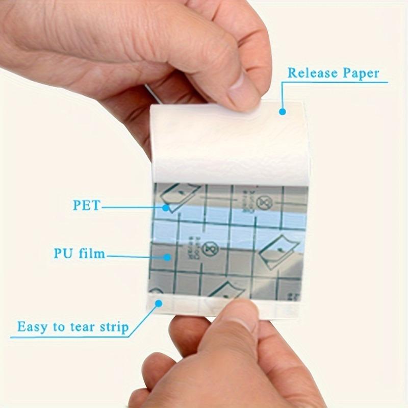 5 Rolls Of, Transparent, Stretchable Bandages - Ideal for Swimming, Showering & Tattoo Care, Secure Adhesive with Grid Patterns