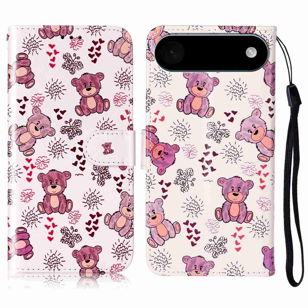 For iPhone 17 Air Case Pattern Leather Wallet Phone Cover with Strap