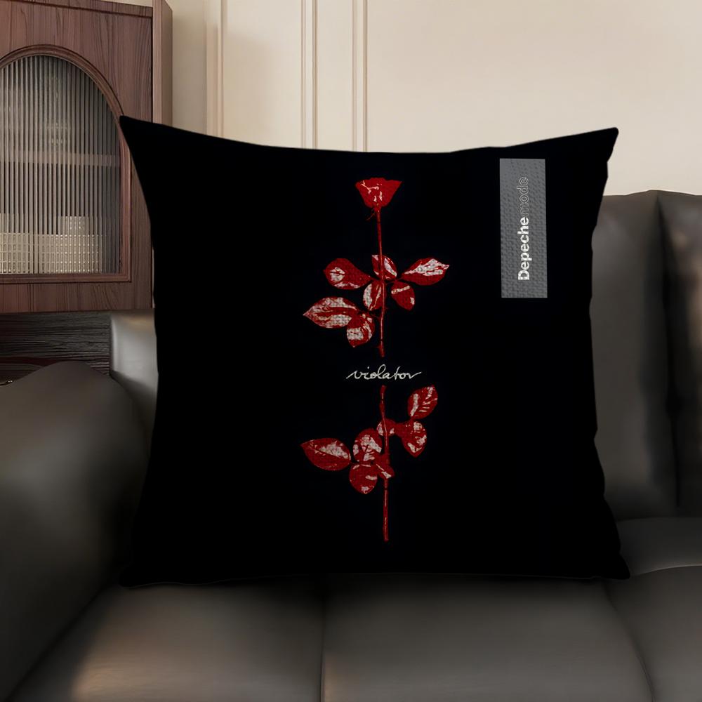 Чехол на подушку с логотипом D-Depeche-Mode Натуральный лен Органическая ткань Двусторонняя печать Диван Домашний декор Подарок Наволочка