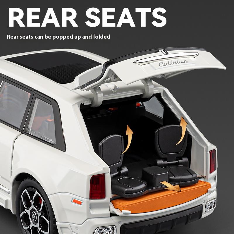 1/20 Scale Rolls Royce Cullinan Trailer RV Camping Van Diecast Model Alloy Metal Car Sound & Light Pull Back Home Display Ornament Boy