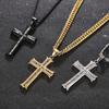 European & American Men's Personalized Scripture Necklace with Cross Pendant