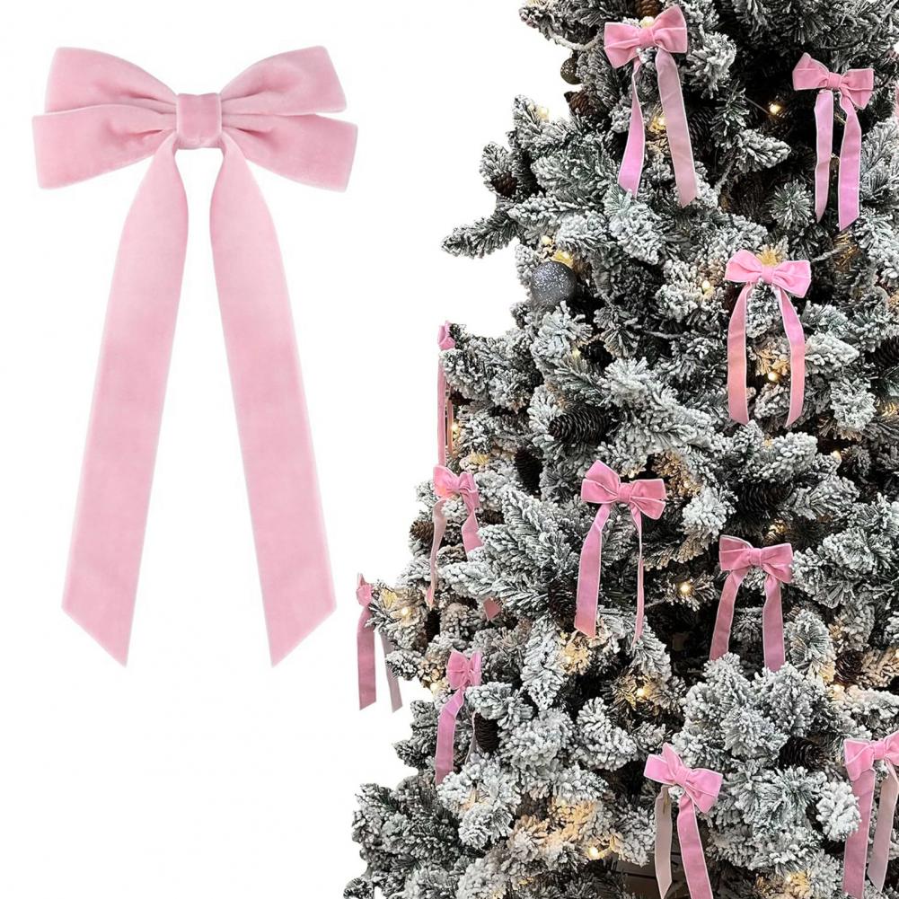 Party Accessories Christmas Ornament Elegant Velvet Christmas Bows for Tree Chairs Festive Holiday Decorations for Home Party