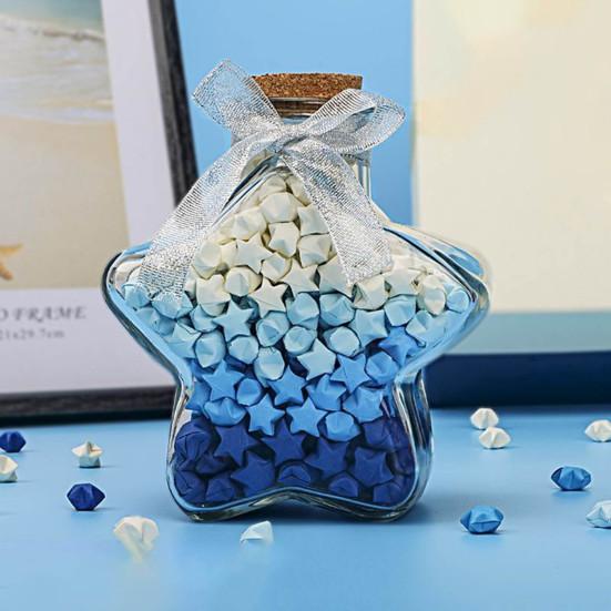 540Pcs/Set Origami Star Paper Solid Color DIY Paper Crafts School Teaching Handmade Colorful Lucky Star Paper Strip Decoration Kit Birthday Gift