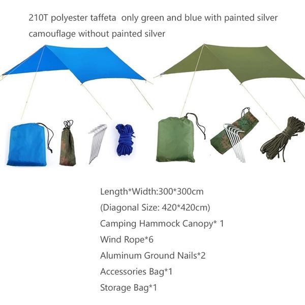 Awning Waterproof Tarp Tent Shade Ultralight Garden Canopy Sunshade Outdoor Camping Hammock Rain Fly Beach Sun Shelter