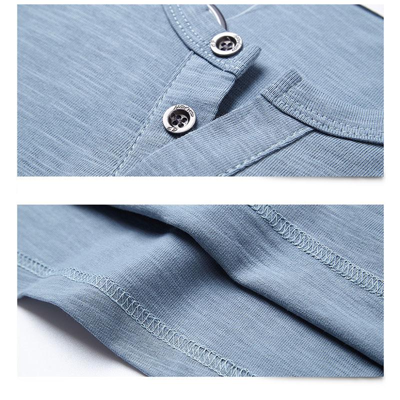 Новые летние мужские хлопковые футболки с v-образным вырезом, свободные большие размеры, повседневная дышащая, впитывающая пот, эластичная однотонная футболка