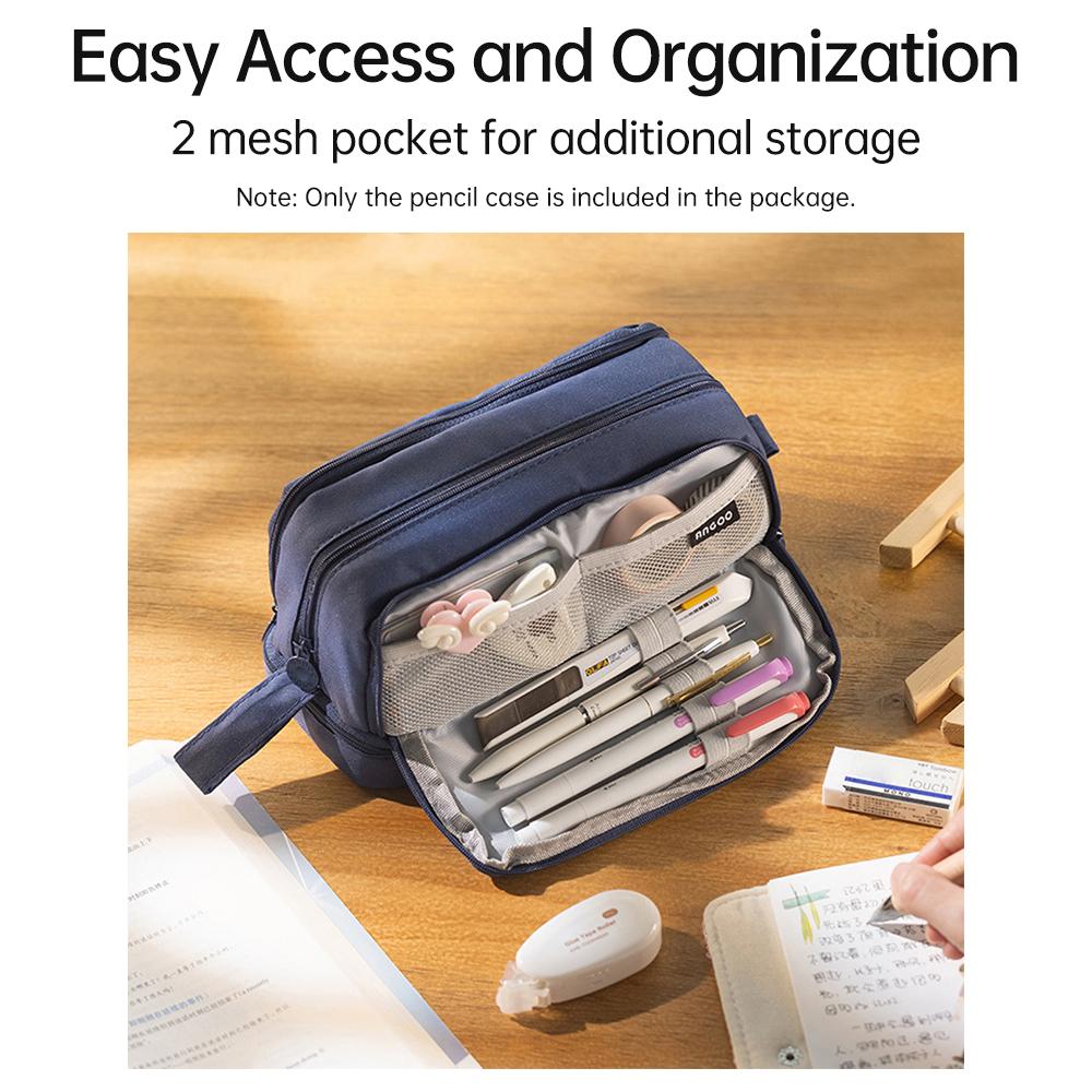 Милый пенал большой емкости, пенал, прочный и легко чистящийся, канцелярские принадлежности, карман на молнии