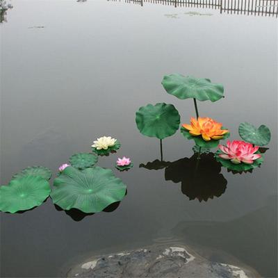 Цветок для пруда Цветок для водного пруда Декорации Аквариум Ландшафтный дизайн Искусственное растение Плавающий лист лотоса Искусственный лотос Водный лист