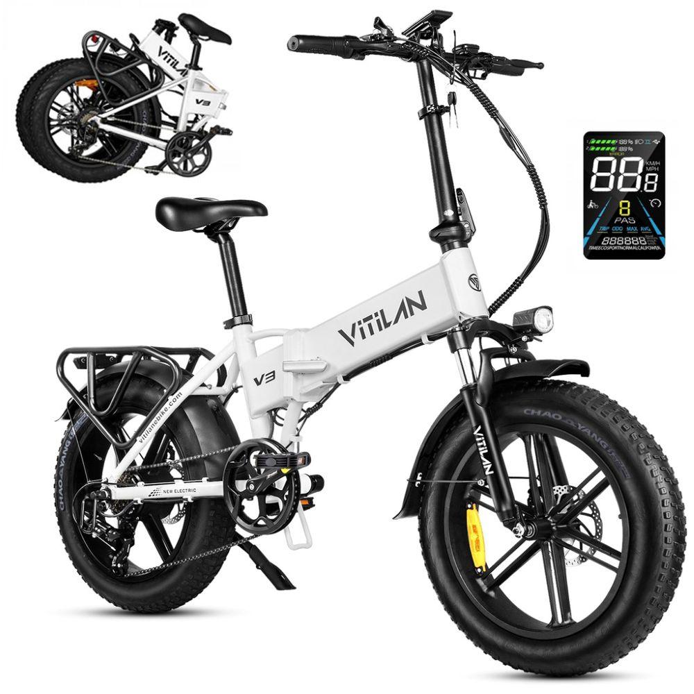 Foldable electric bicycle VITILAN V3 2.0, 750W motor, 48V 13Ah battery, top speed 45 km/h, cruising range 73km, 20*4.0 inch tires
