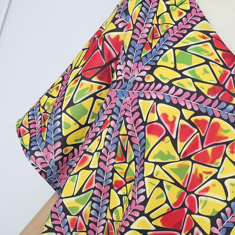 Oversized Women Short Sleeve Floral Print Casual Loose Dress