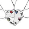 4 Pcs/set "Best Friend Forever and Ever" BFF Friend Necklace Set 4 Pieces Heart Shape Puzzle