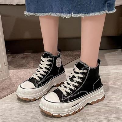 Мода 2024 года, новая осенняя мода, женская дышащая однотонная повседневная спортивная обувь на шнуровке