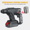 1000W Electric Rotary Hammer Cordless Rechargeable Multifunction Hammer Impact Drill DIY Power Tool for Makita 18V