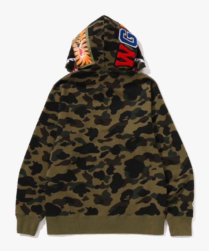 Bape First Camo Shark Full Zip Hood (M) Green