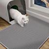 Double Layer Waterproof Cat Litter Trapping Mat Non-slip Washable Cat Cleaning Mat Cat Litter Box