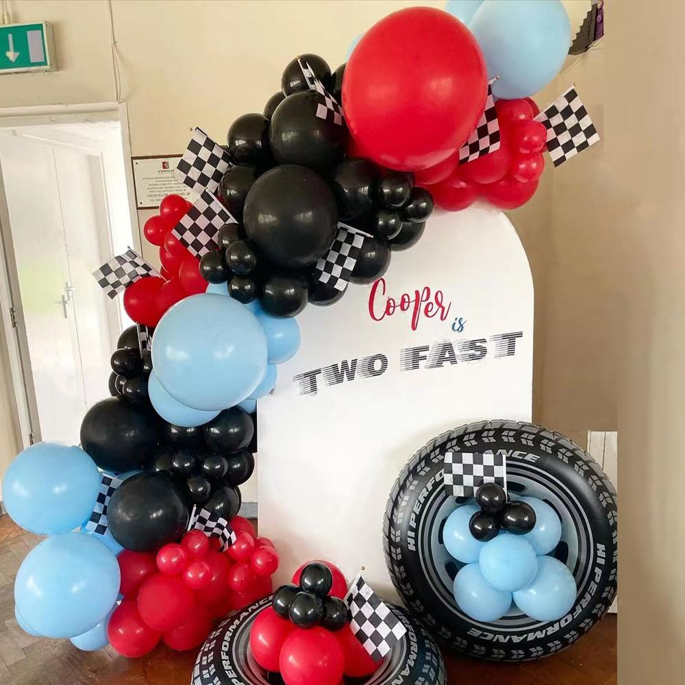 Воздушные шары для гонок на автомобилях Товары для вечеринок Тема гоночных автомобилей Гирлянда на день рождения Арка для гоночных автомобилей Вечеринка по случаю дня рождения мальчика Украшения для вечеринки по случаю рождения ребенка