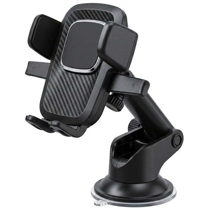 Support Téléphone Voiture Universel avec Ventouse, Stable Réglable Rotatif 360° - Noir