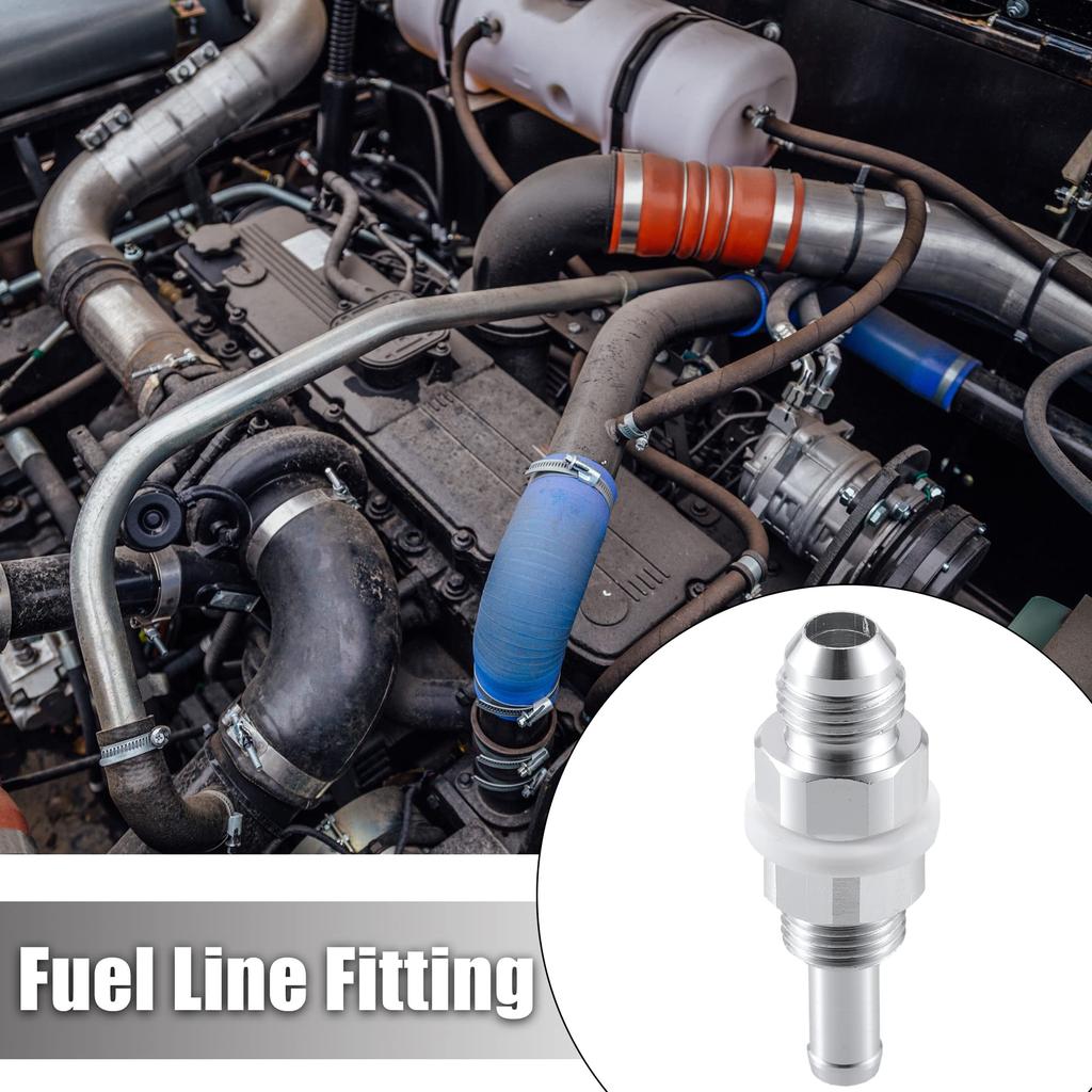uxcell 2pcs Car Fuel Line Fittings 6AN Male Flare Bulkhead to 8mm Hose Barb