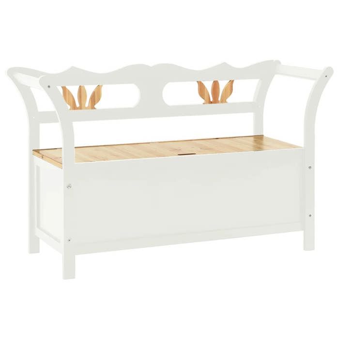 VidaXL White Bench 107x45x75.5 Cm Solid Fir Wood 351774