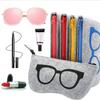New Solid Storage Zipper Pouch Eye Glasses Bag Sunglasses Case Felt Box
