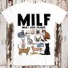 230 г/м² 100% хлопок MILF Man I Love Felines Cat Mom Dad Pet Best Seller Футболка Music Retro Top Tee Gift Cool Unisex 8583