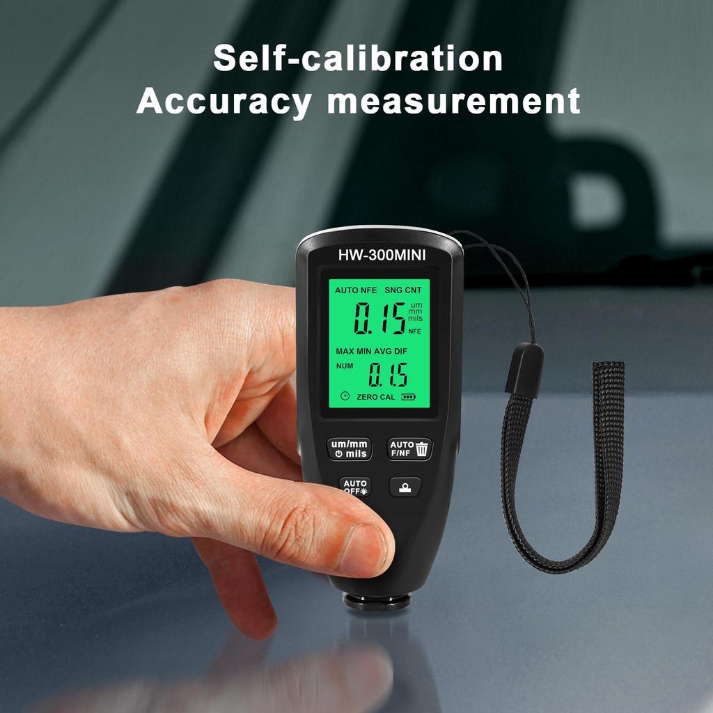 HW-300MINI Precision Coating Thickness Gauge - Anti-Slip Paint & Dry Film.