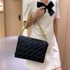 Fashion Large Capacity Shoulder Handbag Women Casual Thick Chain Tote Designer PU Leather Bag Plaid