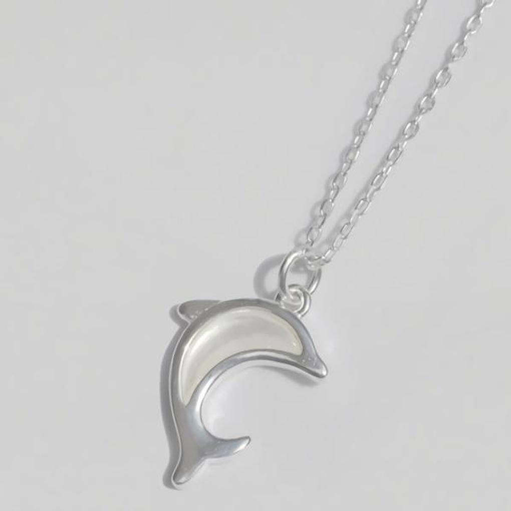 Women's Fashion Accessories Daily Dolphin Mother-of-Pearl Necklace