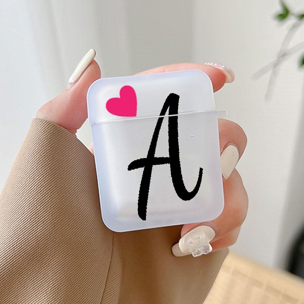 Чехол с начальной буквой A Z и сердцем для наушников Airpods 4-го 3-го Pro 3 2 Чехол для Airpod 2 3 1 Защитный аксессуар Чехол Funda