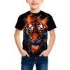 3D Tiger Pattern Printing Fashion T-Shirt Dragon Element Printing Summer New Boy Personalized Cool Tops Kids Funny T Shirt