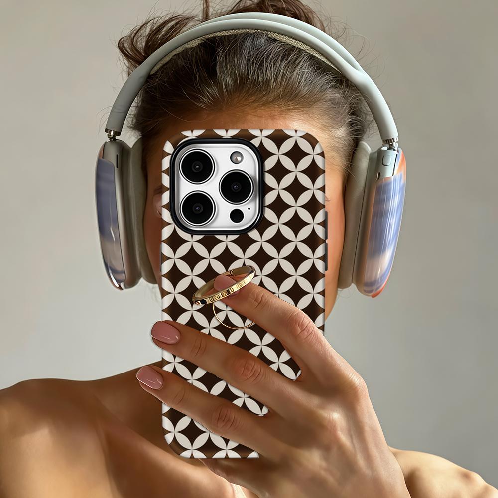 Mocha Circles Phone Case for IPhone 17 16 15 14 13 Pro Max Plus for Magnetic Single Double-layer Tough Case
