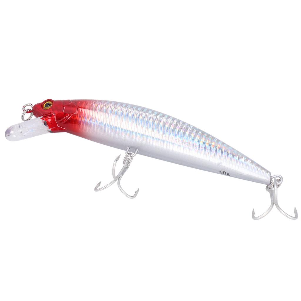 Sea Fishing Sinking Lure 60g Stainless Steel Plastic Artificial Simulation Eye Bait Accessory Red