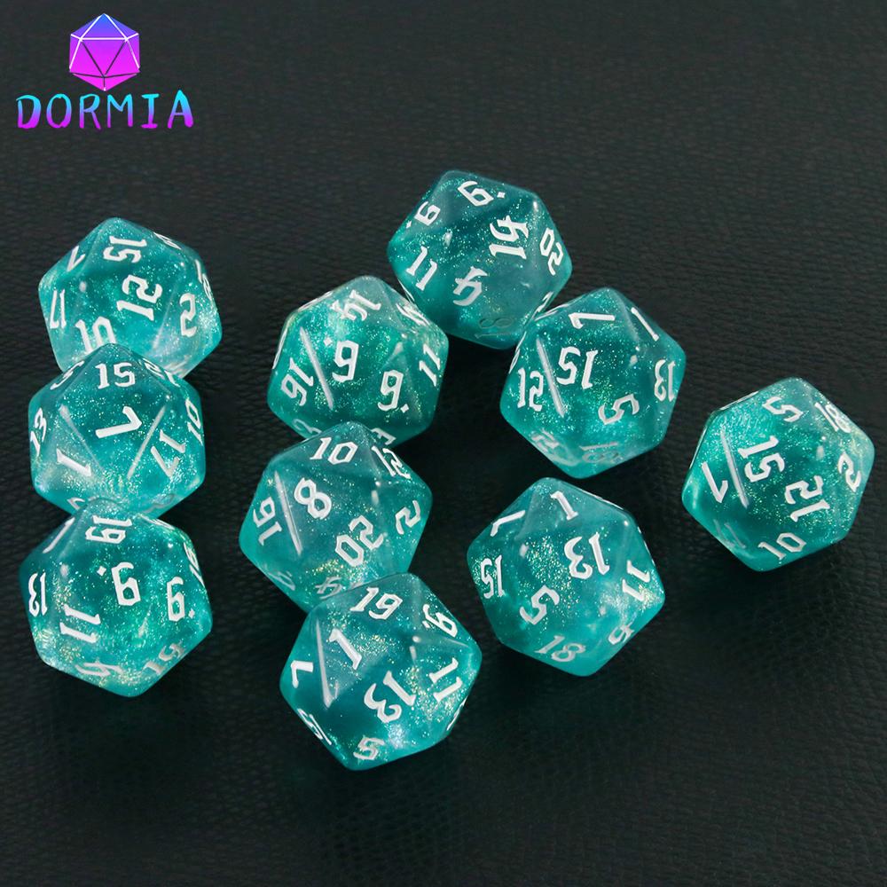 20-гранные разноцветные многогранные игральные кости D20, удивительные блестящие игральные кости для ролевых игр, DND, обучение математике, настольные игры