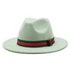 Big Eave Hat Fashion Flat Top Hat Men'S And Women'S Woolen Jazz Hat