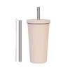 Double Layer Vacuum Insulated Cup With Straw 316L Stainless Steel Tumblers Water Bottle with Ergonomic Handle