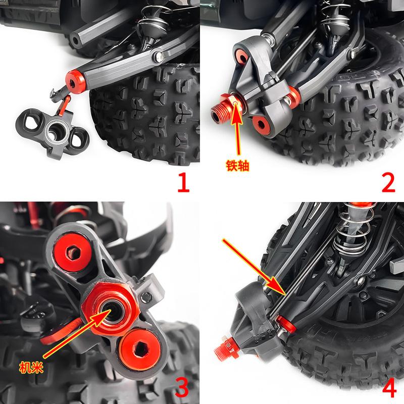 TRINOOD Steel Driveshaft Front Rear Center Universal CVD Dog Bone Diff Cup for 1/8 A-RRMA KRATON V4 V5 Buggy RC Car Parts