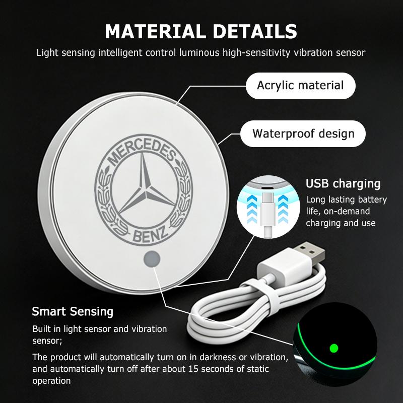 AABHZ1 Car Triangle Window LED Decorate Light Car Rear Window Atmosphere Lamp For Benz AMG CLA CLS C180 C200 W204 W205 Exclusive A C E