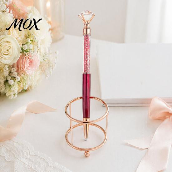 Sparkling Crystal Office Pen 5PCS Metal Diamond Ballpoint Pens, with Rhinestone Decor, Flowing Glitter Writing Tool Smooth Press Mechanism Pen,