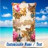 Butterfly Theme Beach Towel Personalized Custom Name & Text Soft Quick Dry Beach Towel for Swimming Travel