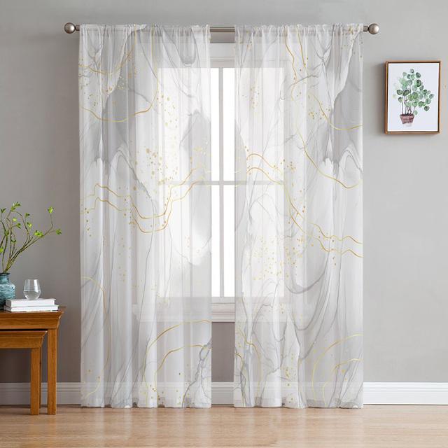 Мраморная линия аква тюль шторы для гостиной спальни вуаль прозрачные занавески окна домашний декор шторы