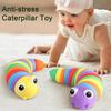 Stress Relief Slug Fidget Toy Articulated Stretch Caterpillar Sensory Toy Portable Travel Bendable Colorful Worm Toy Party Favors