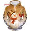 Winter Holiday Print Hoodie, Diverse Santa Figure and Snow Scene Pattern Full Graphic Loose Pullover, Great for Casual Festival Outdoor Activities