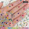 50Pcs Shiny Five-Pointed Star Nail Decor Rhinestones Colorful Mini Flatback for Girls DIY Nail Art Craft