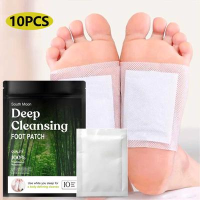 Глубоко очищающие патчи для ног, натуральный бамбуковый порошок для ухода за ногами, клейкие листы для снятия стресса, расслабление сна