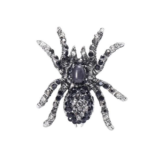 Винтажный стиль, брошь для пальто, блестящие стразы, декор в форме паука, шаль, булавка для шарфа, мужской костюм, пальто, простой значок, модные аксессуары