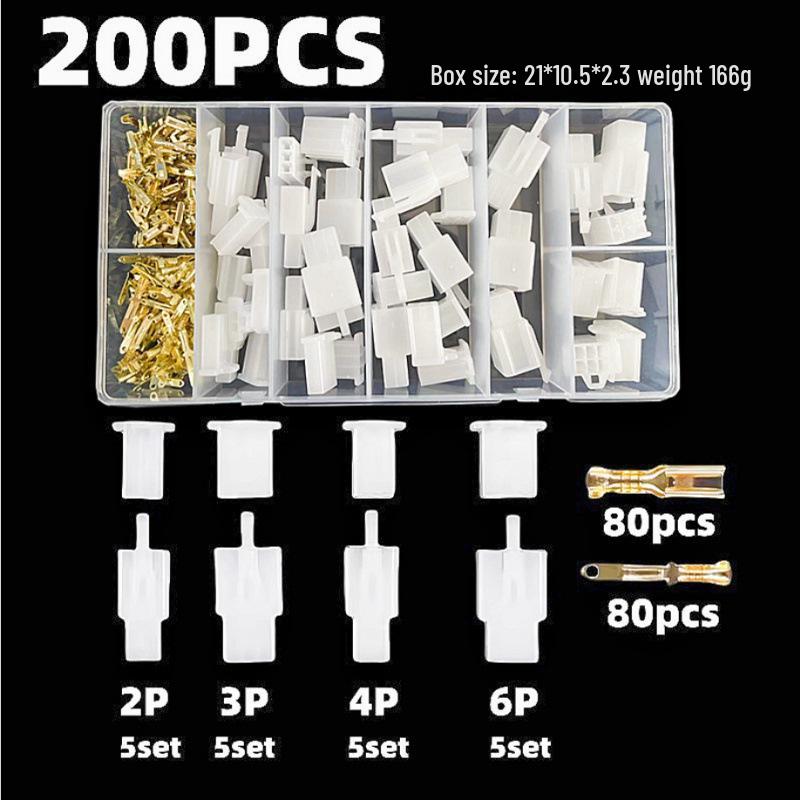 380PCS Car Wiring Terminals & Connectors Set - 2.8 Blade Spring with Boxed Copper and Plastic Parts