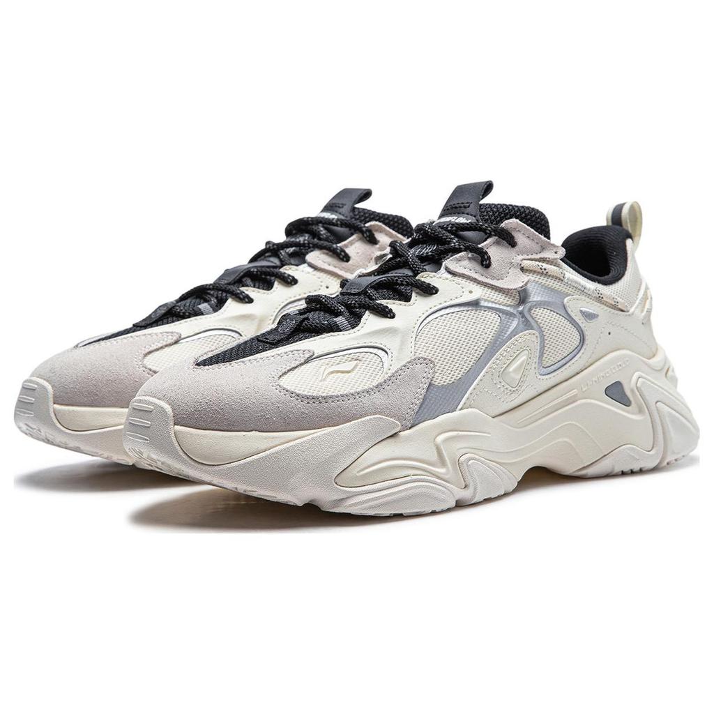 Li Ning Qian Xing Ce 2 CF Su Удобные универсальные нескользящие износостойкие низкие повседневные туфли женские кроссовки белые серебристые AGLT168-2