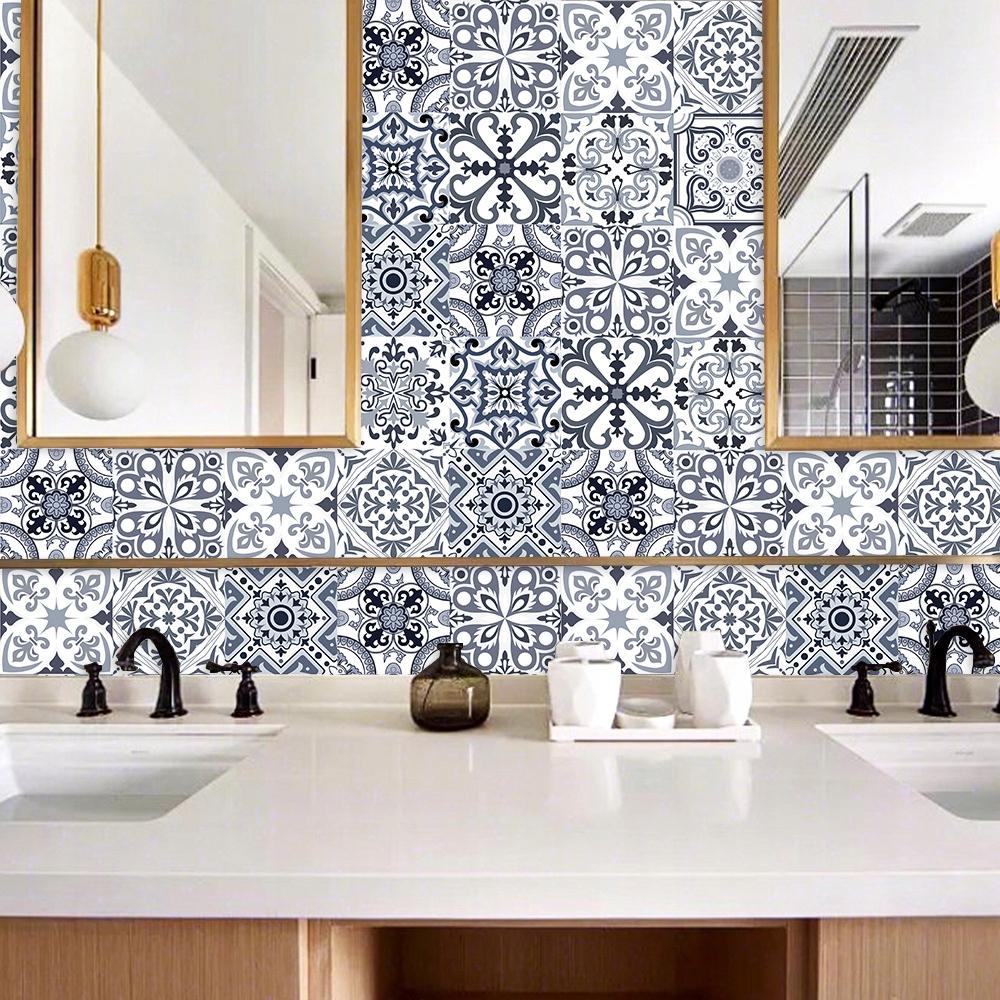 Self-adhesive PVC Patchwork Panel Tiles Set of 10 Wallpaper 20X20Cm Zm-06-038