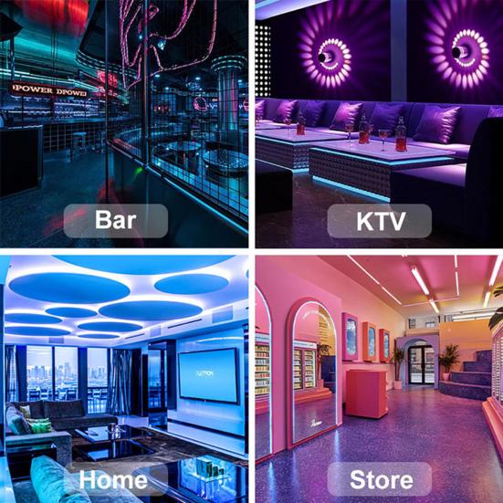 Strip Light LED Vibrant Colors RGB Improve Ambience Flexible Ribbon Adapter Strip Light